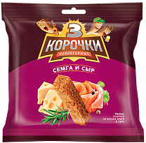 Сухарики ржаные ТРИ КОРОЧКИ Сыр и семга
